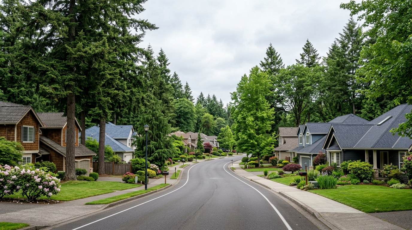 Residential neighborhood in Battle Ground, Washington