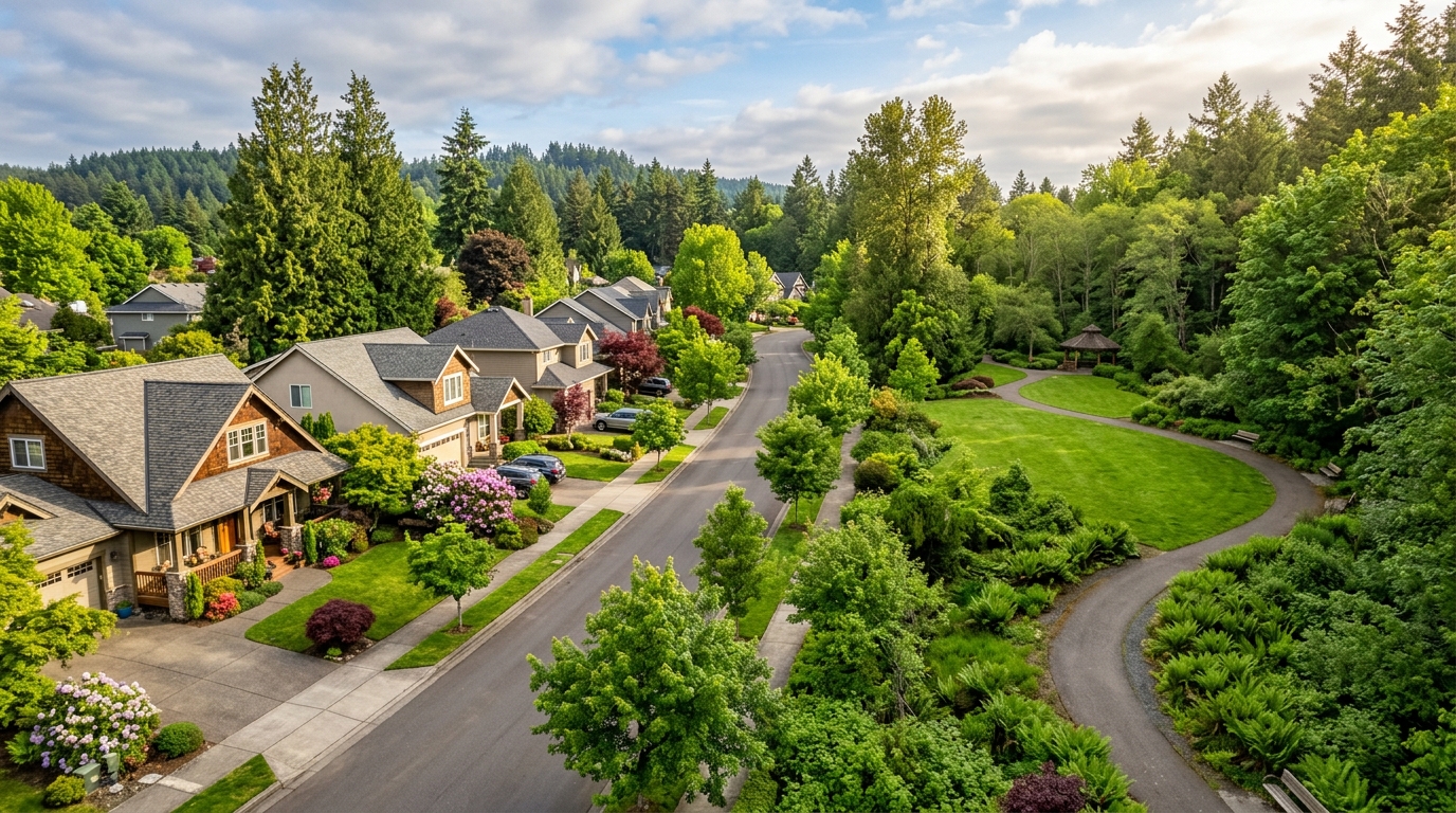 Residential neighborhood in Camas, Washington