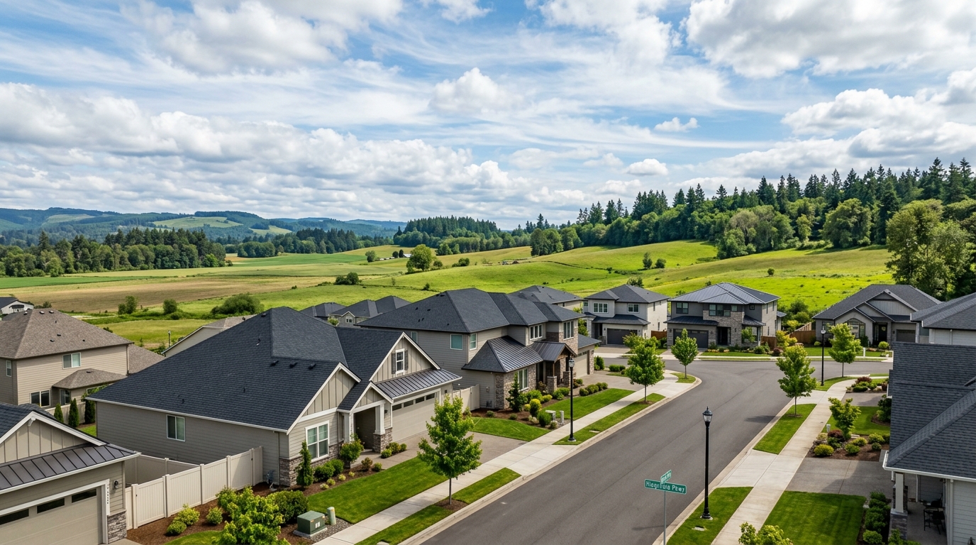 Residential neighborhood in Ridgefield, Washington