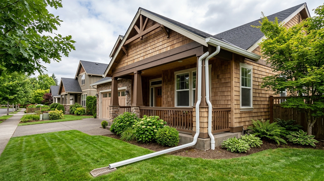 Gutter Installation at Ridgefield Community Park Area