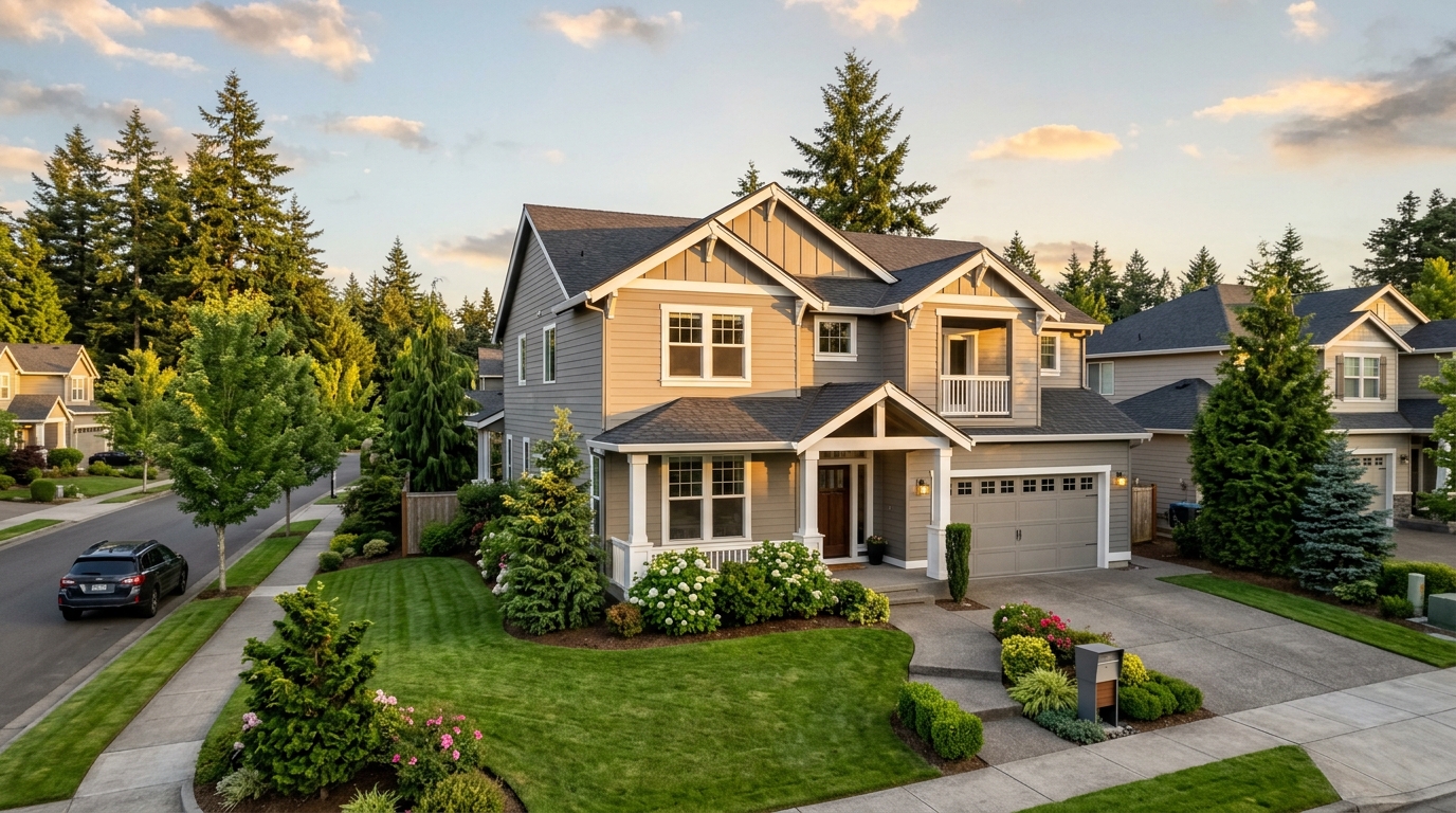 Beautiful new siding on a Pacific Northwest home